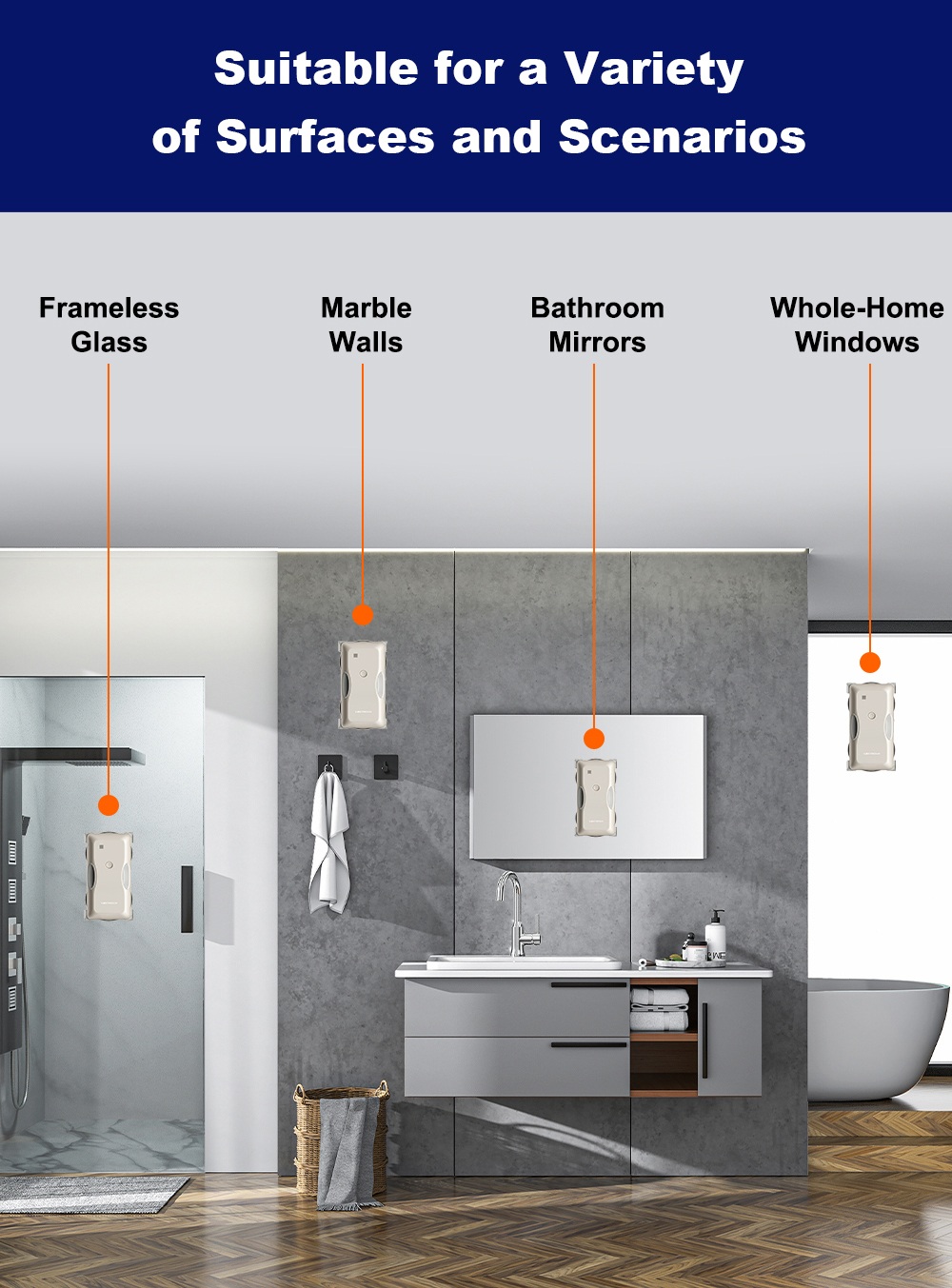 Liectroux G8 Window Cleaning Robot, 3000Pa Suction, 55N Downforce, Dry & Wet Mop, 3-in-1 Spray, Wipe & Squeegee Cleaning, 120mL Water Tank, App & Remote Control, 2-Way Water Spray, Bionic Edge & Corner Cleaning