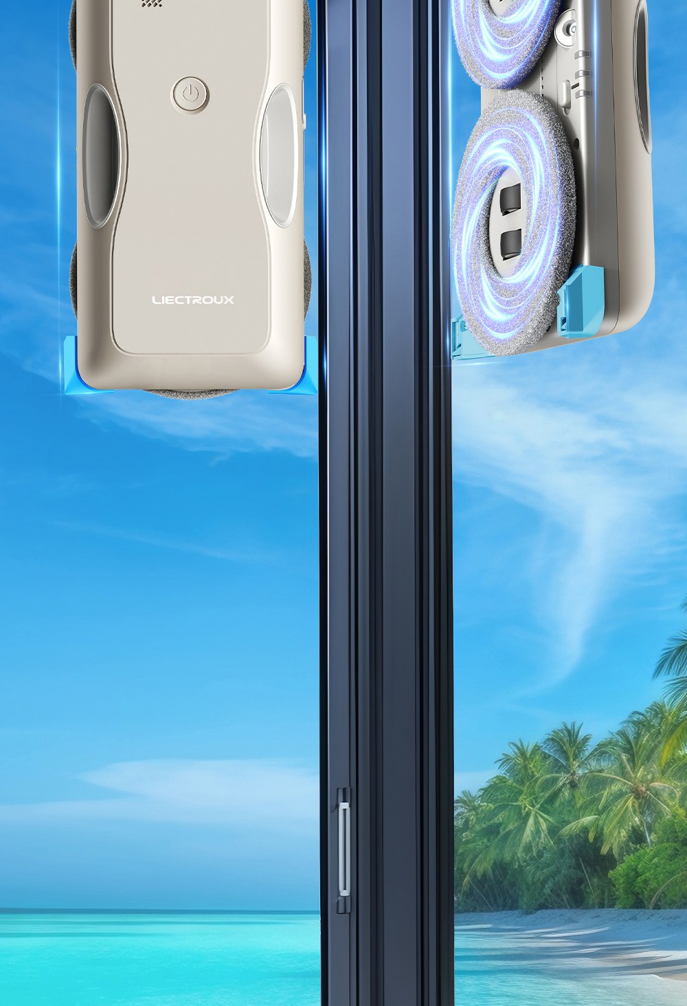 Liectroux G8 Window Cleaning Robot, 3000Pa Suction, 55N Downforce, Dry & Wet Mop, 3-in-1 Spray, Wipe & Squeegee Cleaning, 120mL Water Tank, App & Remote Control, 2-Way Water Spray, Bionic Edge & Corner Cleaning