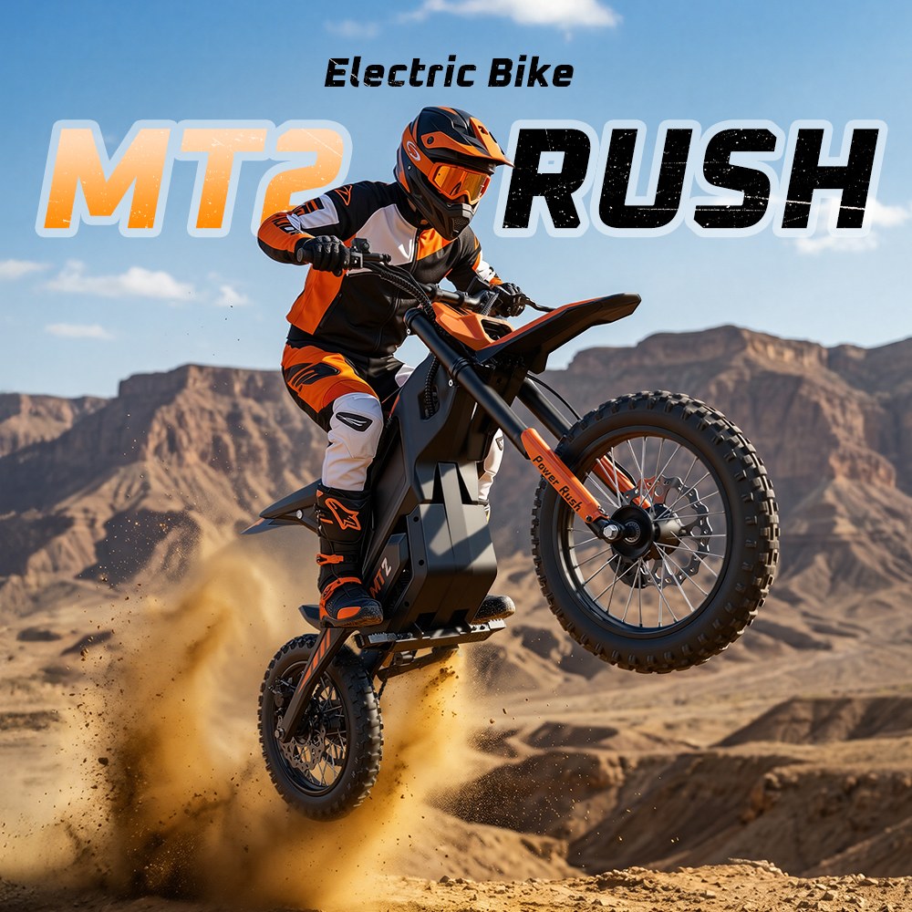 MT2 Electric Motorcycle, 3000W Peak Motor, 48V 22.5Ah Removable Battery, 220N·m Torque, 60km/h Max Speed, Up to 72km Range, 58% Climbing Grade, Dual Hydraulic Disc Brakes, Front & Rear Hydraulic Suspension, NFC Unlock - Orange