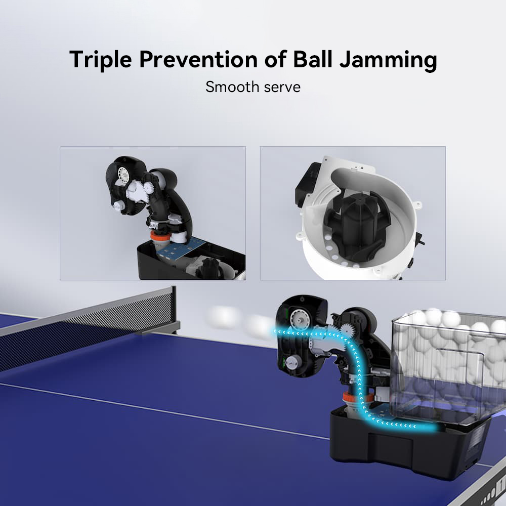 PONGBOT Nova S Pro Table Tennis Serving Robot, 264 Built-in Training Programs, 150 Ball Capacity, 60r/s Max Spin, 15m/s Max Ball Speed, 30–90 Balls/Min Frequency, 9 Spin Types, Bluetooth & APP Control