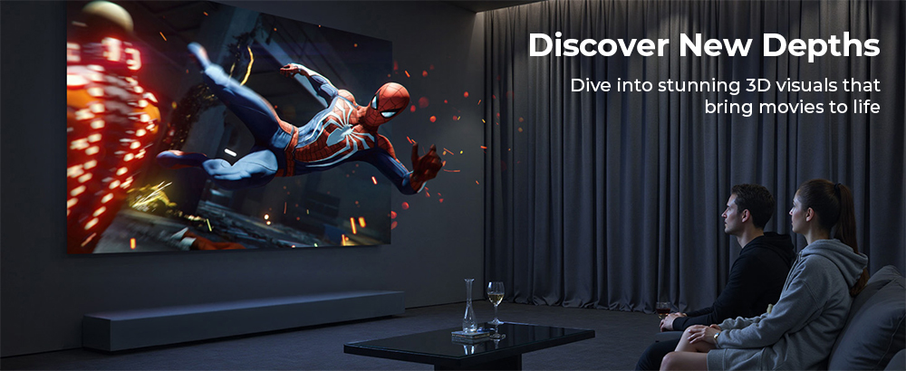 ProjeStar 120" Écran de projection, écran 4K UHD à ultra courte focale, PET Crystal ALR, rejet de 85 % de la lumière ambiante, gain de 0,6, 160 ° Grand angle de vision, rapport d'aspect 16:9, compatible 3D