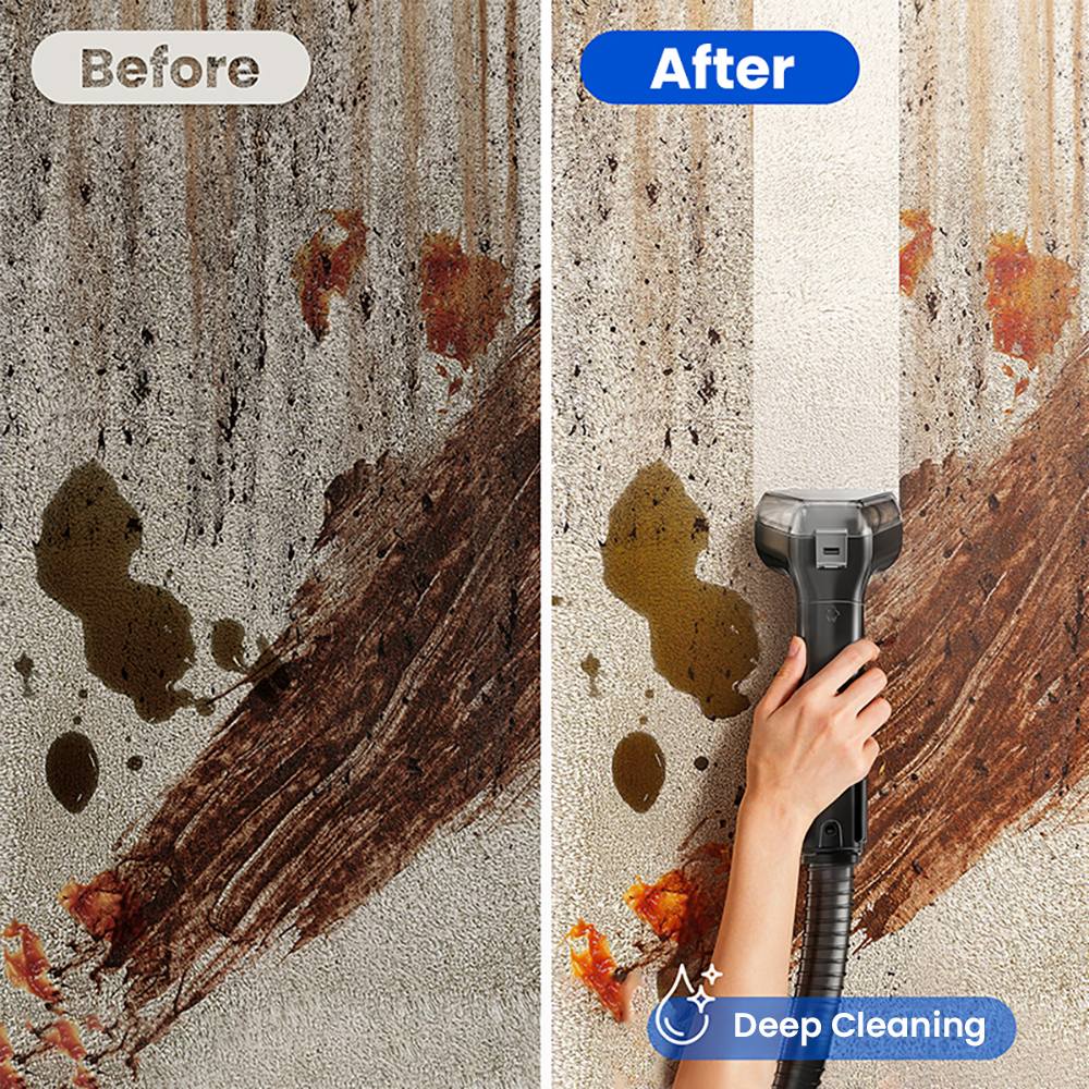 Teendow C7 Max Carpet Vacuum Cleaner, 1800W Power, 16kPa Suction, ≥100°C Steam, 4 Cleaning Modes, Spray, Scrub & Vacuum Cleaning, 1600mL/1500mL Dual Water Tanks