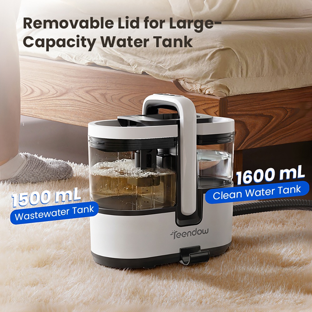 Teendow C7 Max Carpet Vacuum Cleaner, 1800W Power, 16kPa Suction, ≥100°C Steam, 4 Cleaning Modes, Spray, Scrub & Vacuum Cleaning, 1600mL/1500mL Dual Water Tanks
