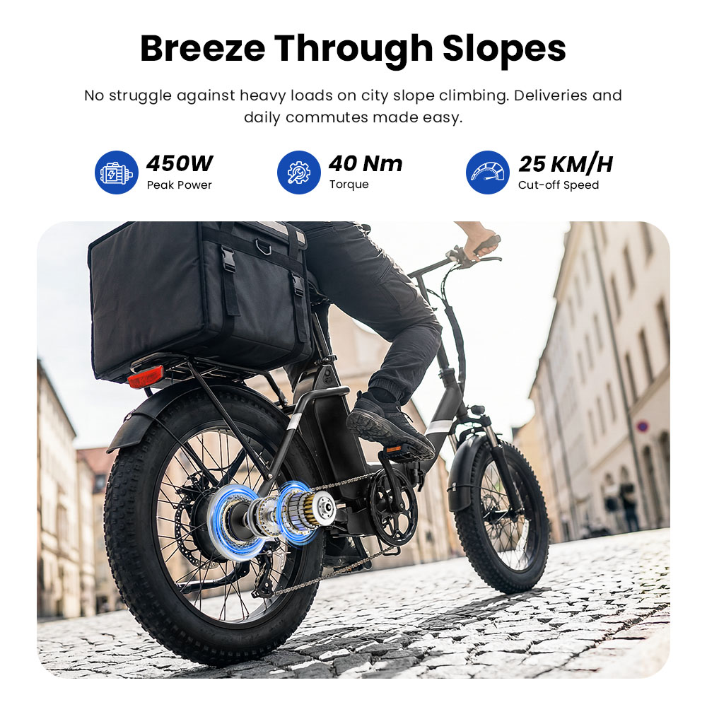 Touroll S3 Step-Thru Electric Bike, 250W Motor, 36V 13Ah Battery, 20
