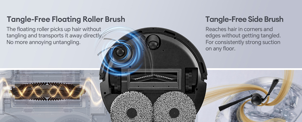 Aspirateur et laveur robot Ultenic MX50, aspiration de 20 000 Pa, lavage automatique à l'eau chaude et séchage intelligent, vidage du bac à poussière sans intervention pendant 90 jours, navigation LiDAR, mémoire cartographique sur 5 niveaux, mode boost pour tapis, bac à poussière de 300 ml + réservoir d'eau de 55 ml, autonomie de 160 minutes