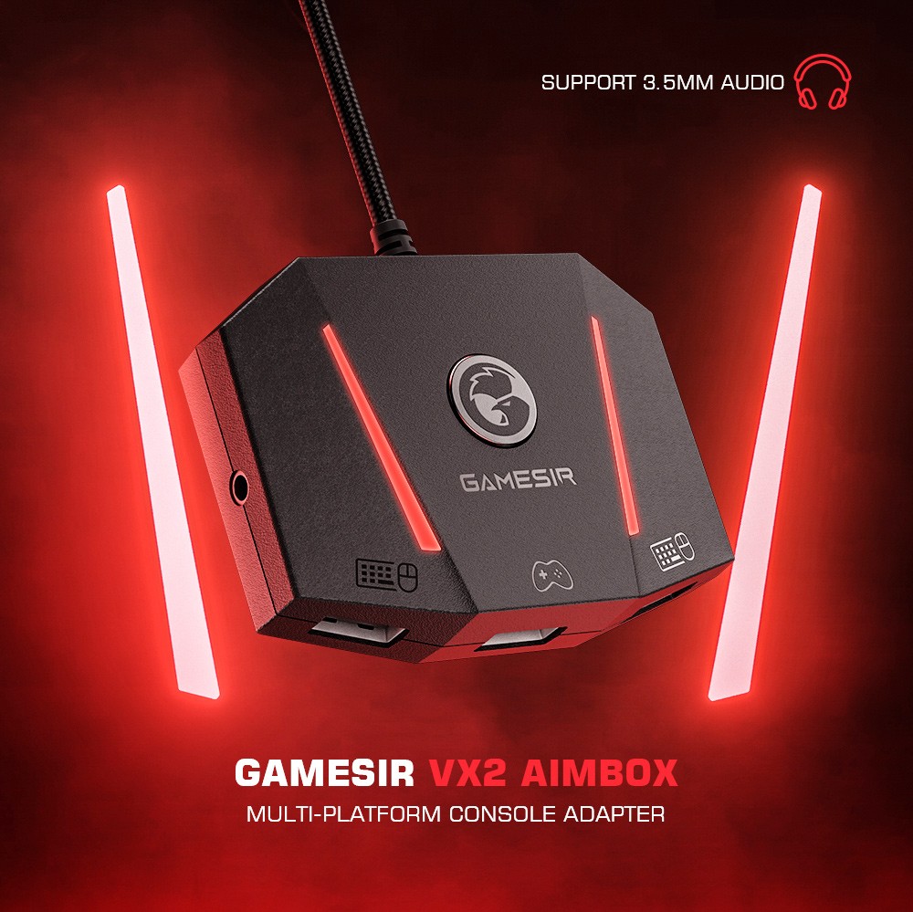 GameSir VX2 AimBox Keyboard & Mouse Adapter for FPS Gaming, Agility Translation Technology, Multi-Platform Console Converter with 3.5mm Audio Jack, Supports PS5/PS4/Xbox/Switch