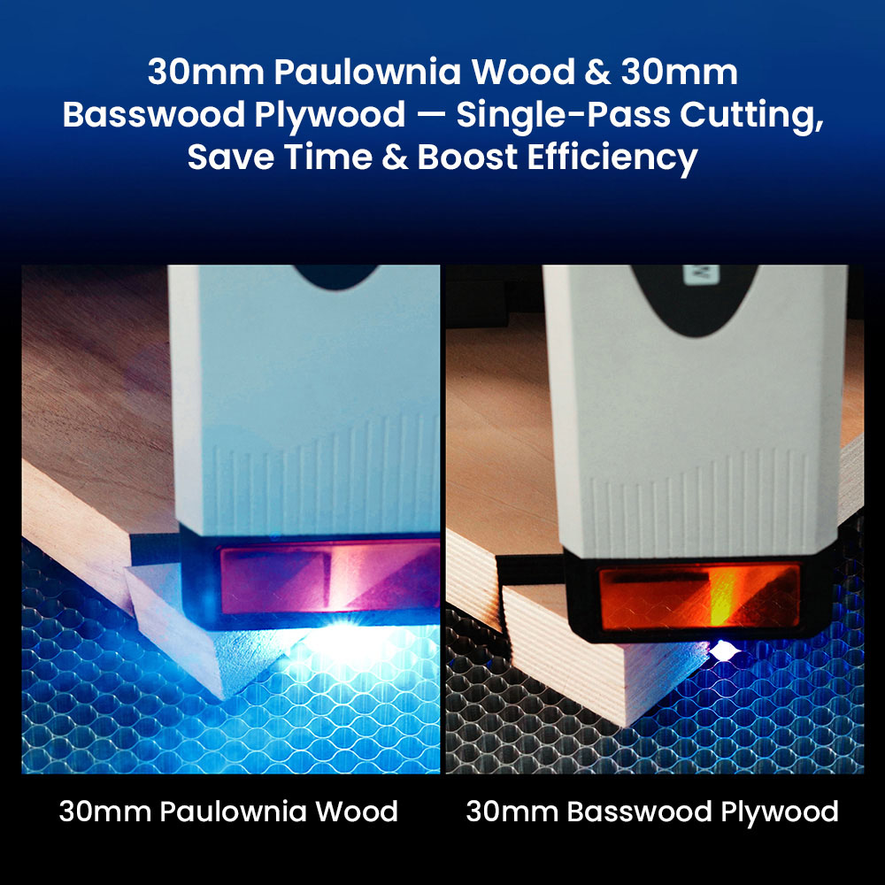 ATOMSTACK Glacier 120W wassergekühlter Diodenlaser-Gravierer, 455nm blauer Laser, 0,15 × 0,15mm Laserfleck, 800 × 800mm Arbeitsbereich, 20.000mm/min Geschwindigkeit, Turbomodus, Offline-Mehrmaschinensteuerung, KI-Bildgenerierung