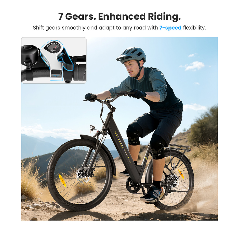 Touroll J1 Trekking Bike, 250W Motor, 36V 15.6Ah Battery, 27.5