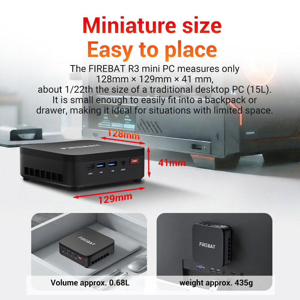Firebat R3-7430U-16G+512G- Mini PC EU