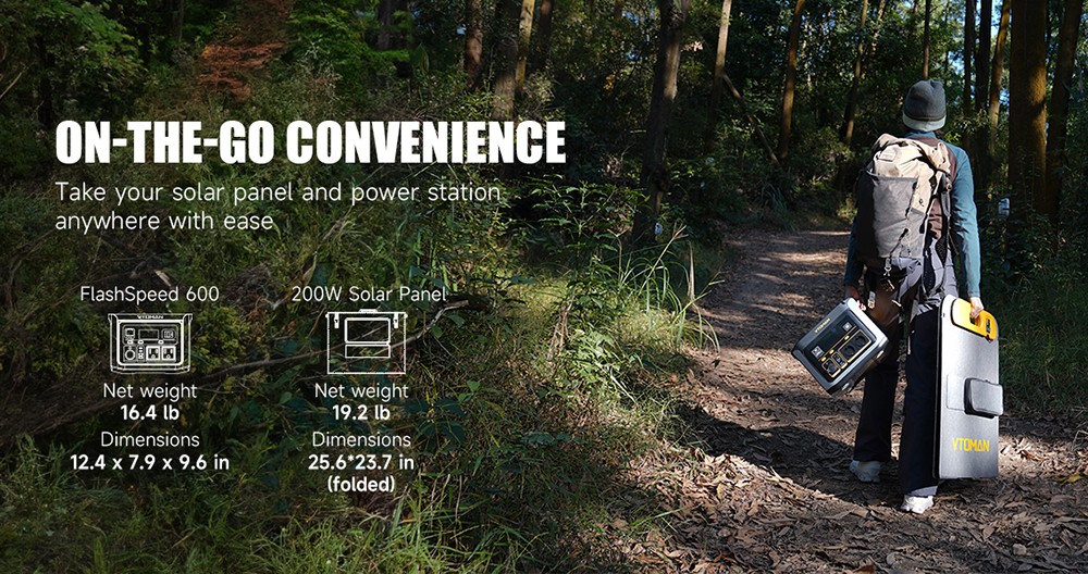 VTOMAN FlashSpeed 600 Portable Power Station, 499Wh LiFePO4 Battery, 600W AC Output, 1200W Peak Power, V-Beyond Technology, 2×100W USB-C PD, 400W AC Fast Charging, UPS Backup, Expandable Capacity