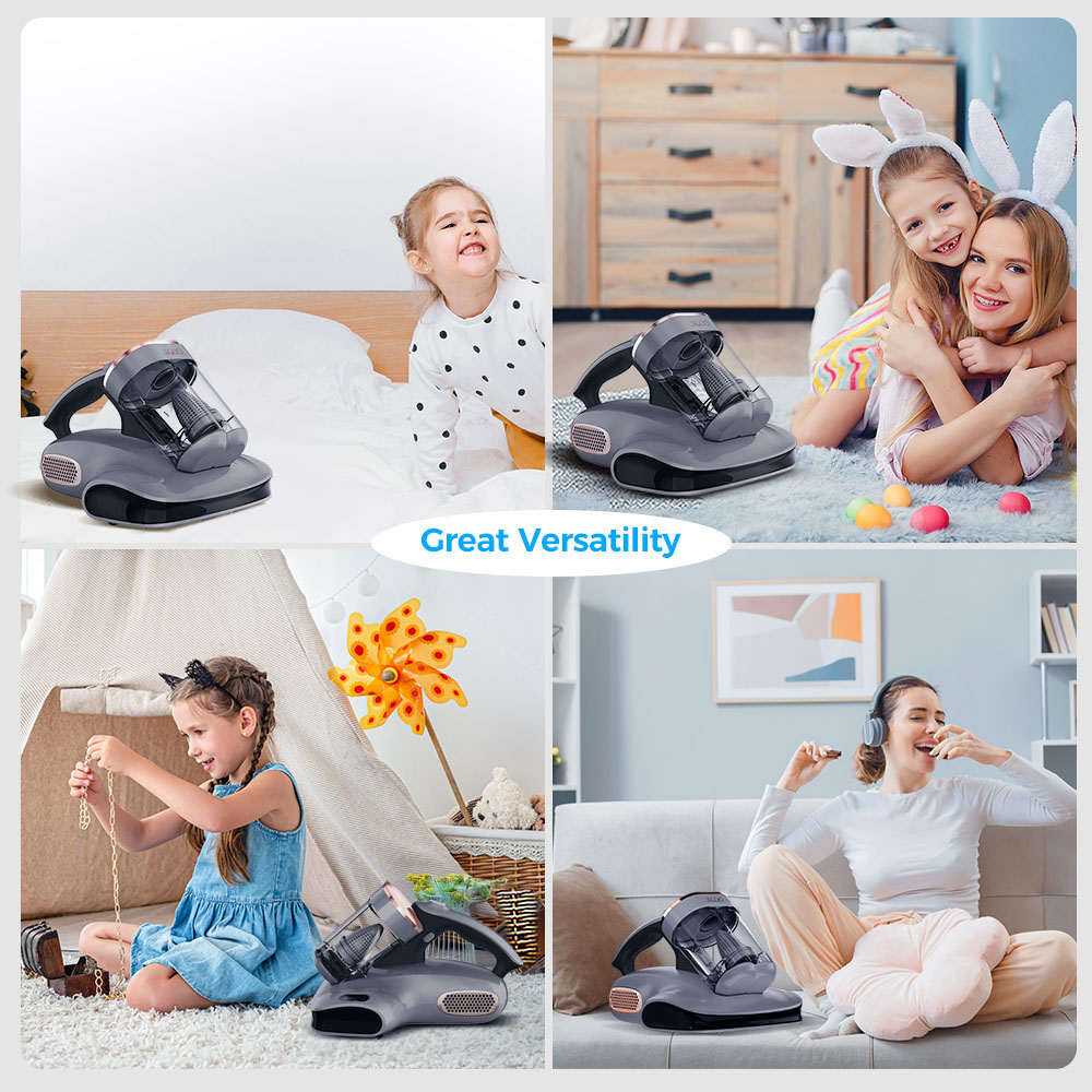 JIGOO S100 Cordless Mattress Vacuum Cleaner, Dual-Cup Filtration, 10000Pa Suction, 150W Brushless Motor, 80,000/min Tapping, UV-C & 55°C Hot Air Sterilisation