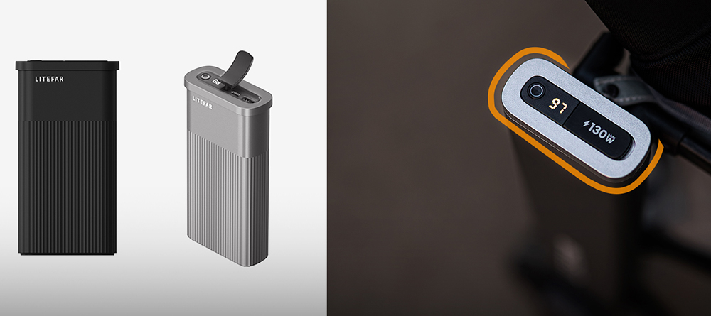 Chariot électrique télécommandé LITEFAR Orion, moteur silencieux de 500 W intégré au moyeu, capacité de chargement de 150 L, roues tout-terrain en caoutchouc plein de 7,5 pouces avec freins, batterie de 24 000 mAh, autonomie de 12 km, marche avant et arrière, châssis pliable en aluminium – Noir