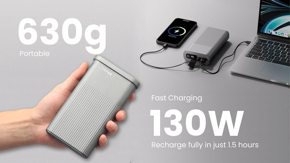 Chariot électrique télécommandé LITEFAR Orion, moteur silencieux de 500 W intégré au moyeu, capacité de chargement de 150 L, roues tout-terrain en caoutchouc plein de 7,5 pouces avec freins, batterie de 24 000 mAh, autonomie de 12 km, marche avant et arrière, châssis pliable en aluminium – Noir