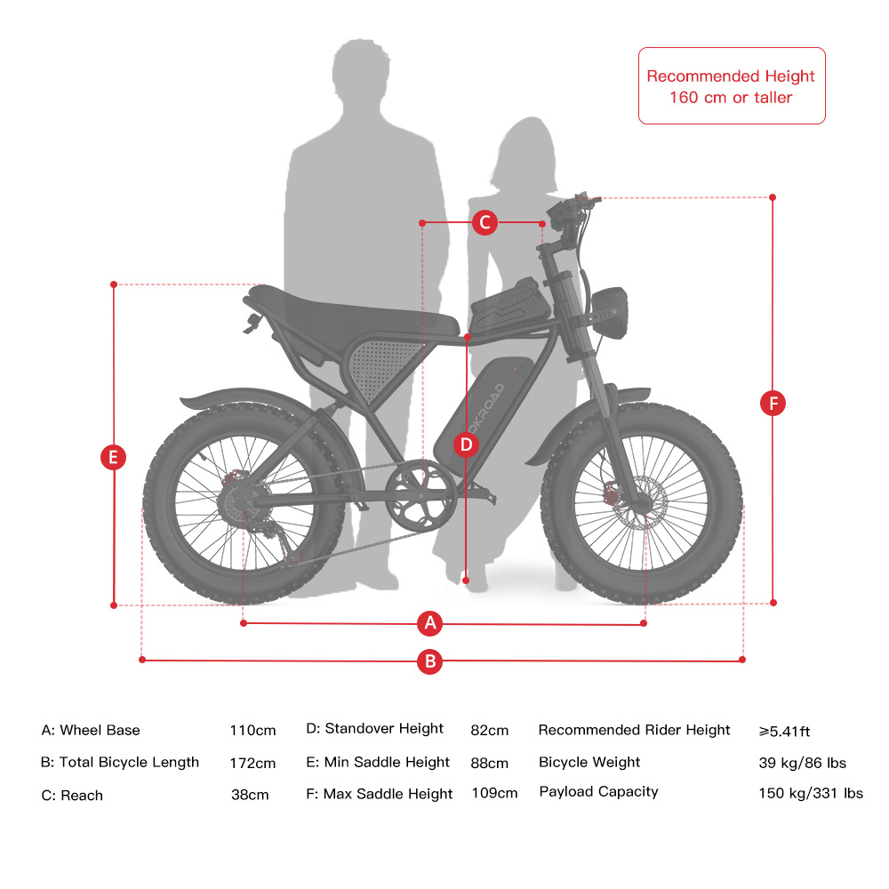 LOOKROAD L20 Elektrofahrrad, 1500-W-Motor, herausnehmbarer 48-V-20-Ah-Akku, 55 km/h Höchstgeschwindigkeit, 130 km Reichweite, 20-Zoll-Fatbike-Reifen, Shimano 7-Gang-Schaltung, Dual-Federung, hydraulische Scheibenbremsen, LCD-Display, Retro-Design