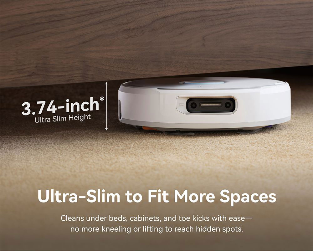 Refurbished Narwal Flow Robot Vacuum Cleaner 22000Pa Hyper Suction, Real-Time Self-Cleaning, AI-Powered Obstacle Avoidance, Ideal for Pet Hair and Hard Floor - White
