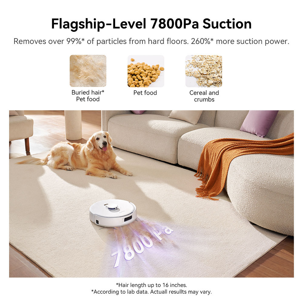 Refurbished Narwal Freo X Plus Robot Vacuum Cleaner, 7800Pa Suction, 210min Runtime, Tri-Laser Structured Light, Zero-Tangling Floating Brush, 1L Dust Bin, 280ml Water Tank