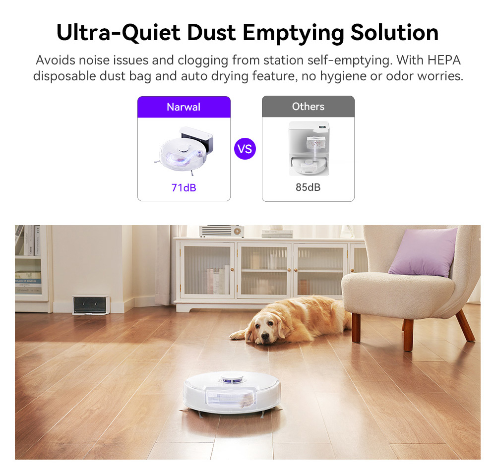 Refurbished Narwal Freo X Plus Robot Vacuum Cleaner, 7800Pa Suction, 210min Runtime, Tri-Laser Structured Light, Zero-Tangling Floating Brush, 1L Dust Bin, 280ml Water Tank