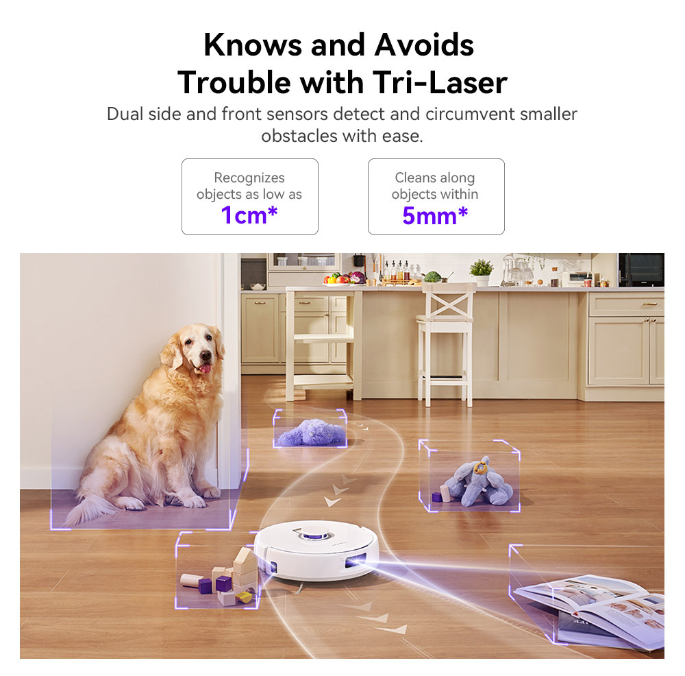 Refurbished Narwal Freo X Plus Robot Vacuum Cleaner, 7800Pa Suction, 210min Runtime, Tri-Laser Structured Light, Zero-Tangling Floating Brush, 1L Dust Bin, 280ml Water Tank