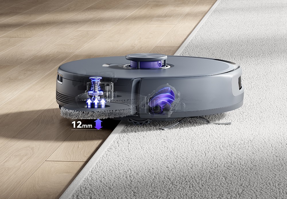 Refurbished Narwal Freo Z10 Ultra Robot Vacuum with Self-emptying Base Station, 18,000Pa Suction, AI Vision, DirtSense Technology, Tangle-free Brush, 45-75°C Hot Water Wash, LDS Navigation, 8N Mopping, Gray
