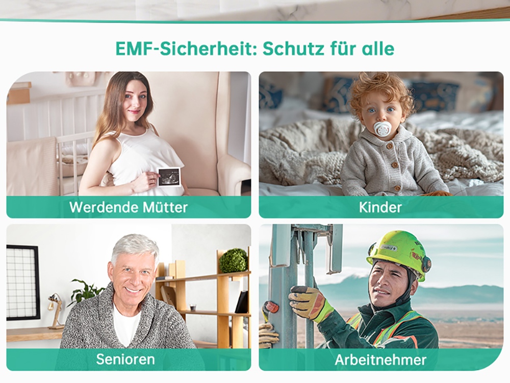 ERICKHILL EMF02 3-in-1 EMF-Messgerät, Elektro- und Magnetfeld- sowie HF-Detektor, 3,1"-Display, 3-Farben-Warnhintergrundbeleuchtung, akustischer Alarm, Datenhaltefunktion, Spitzen-/Maximalwertmessung, wiederaufladbarer Akku