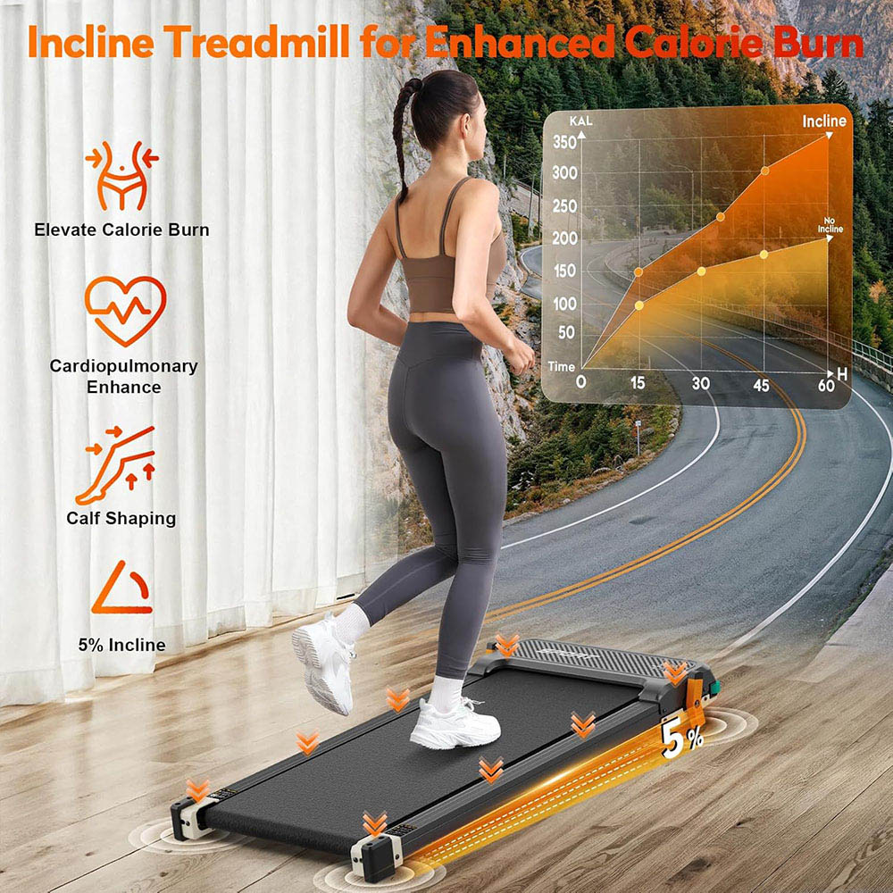 Akluer 520A-A Dual-Sided Treadmill with Shiatsu Foot Massager, 2.5HP Quiet Motor, 330LBS Max Capacity, LED Display & Remote Control