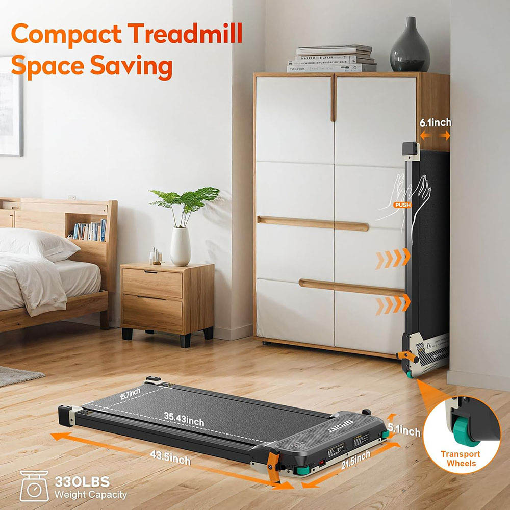 Akluer 520A-A Dual-Sided Treadmill with Shiatsu Foot Massager, 2.5HP Quiet Motor, 330LBS Max Capacity, LED Display & Remote Control