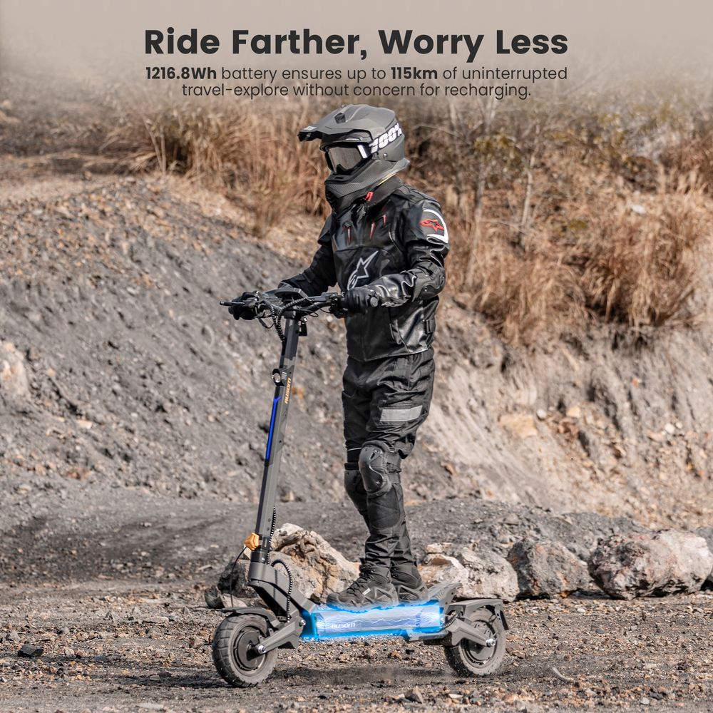 Refurbished Ausom DT2 Pro Electric Scooter, 52V 23.4Ah Battery, 1100W*2 Motor - EU Plug