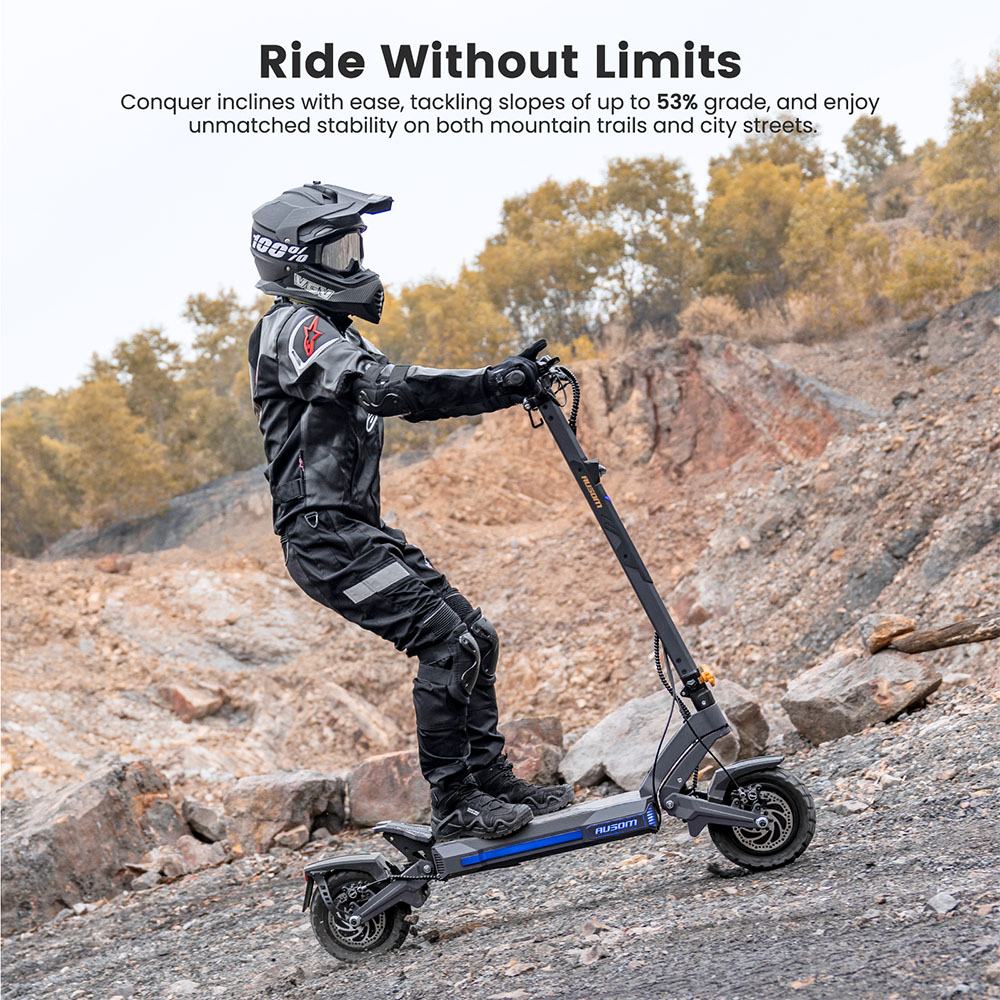 Refurbished Ausom DT2 Pro Electric Scooter, 52V 23.4Ah Battery, 1100W*2 Motor - US Plug