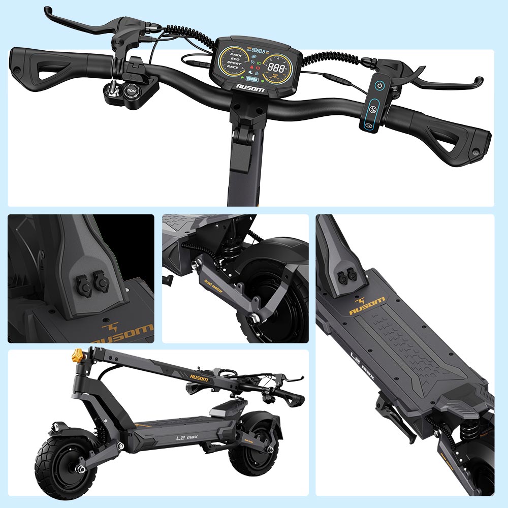 Ausom L2 Max Dual Motor 48V 20.8Ah E-Scooter-EU-Plug