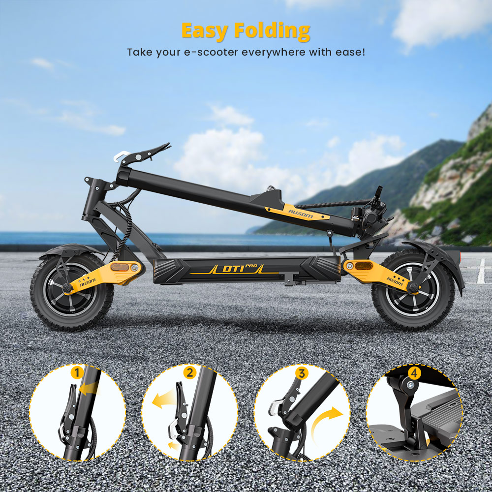 Refurbished Ausom Leopard DT1 Pro Electric Scooter, 52V 2*1000W with 60KMH Speed, 75-KM Range