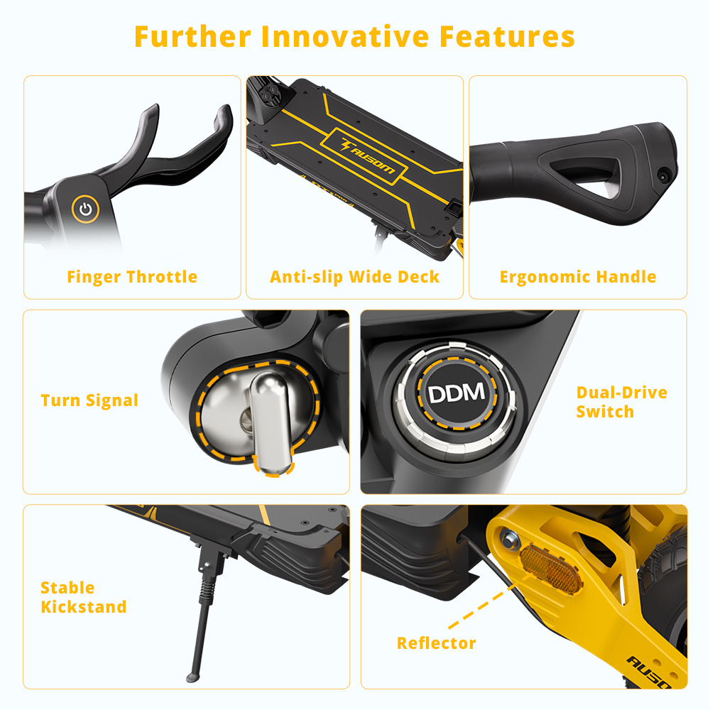 Refurbished Ausom Leopard DT1 Pro Electric Scooter, 52V 2*1000W with 60KMH Speed, 75-KM Range