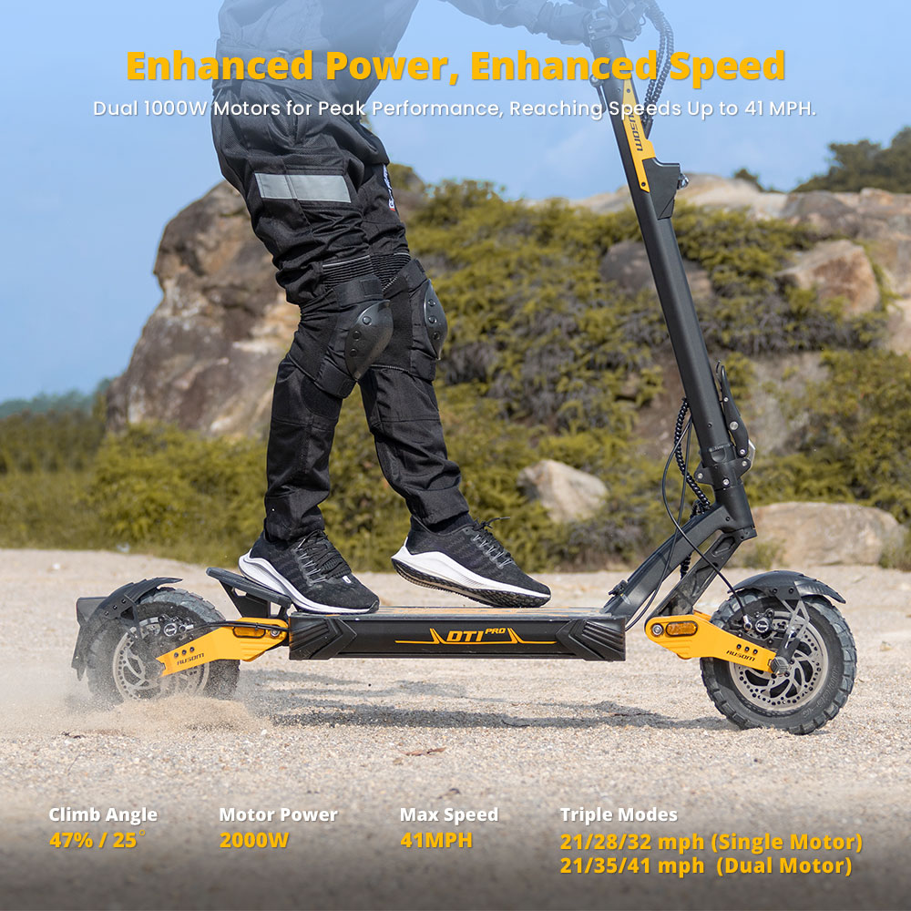 Refurbished Ausom Leopard DT1 Pro Electric Scooter, 52V 2*1000W with 60KMH Speed, 75-KM Range