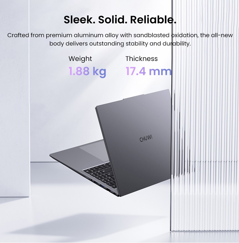 CHUWI CoreBook Plus Laptop, 16 inch 1920x1200 IPS Screen, AMD Ryzen 5 7430U 6 Cores Max 4.3GHz, 16GB RAM 512GB SSD, WiFi 6 Bluetooth 5.2, 2*Full-featured Type-C, 2*USB3.2, 1*USB2.0, 1*TF Card Slot, 1*HDMI, 1*RJ45, 1*Audio