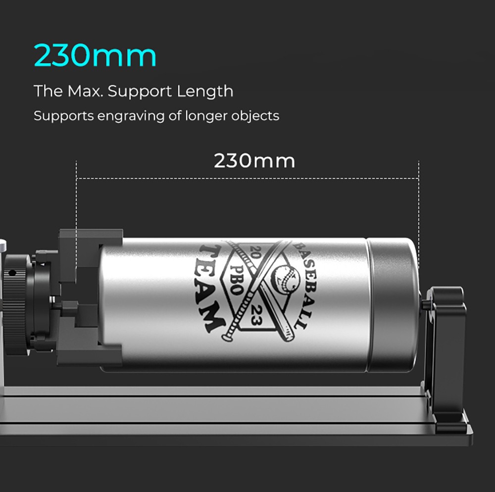 Creality Rotary Kit Pro for Curved Surface Engraving, for Creality Laser Engravers