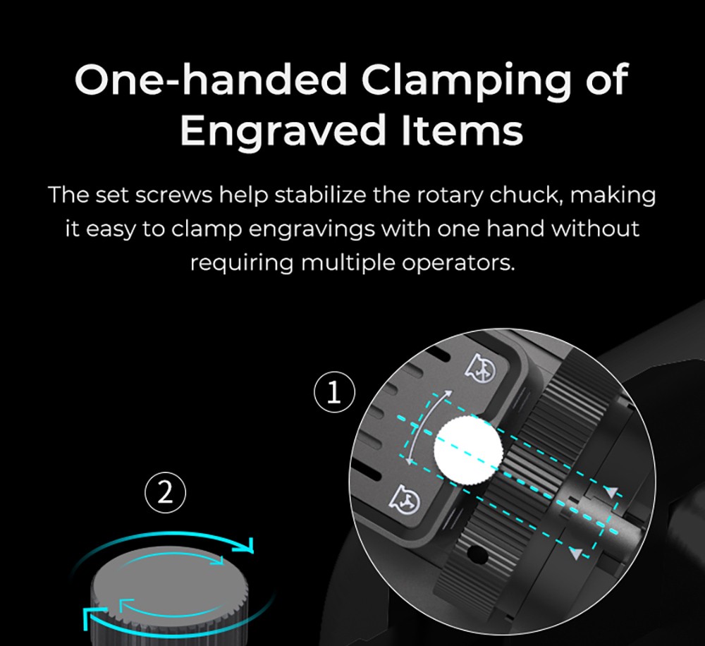 Creality Rotary Kit Pro for Curved Surface Engraving, for Creality Laser Engravers