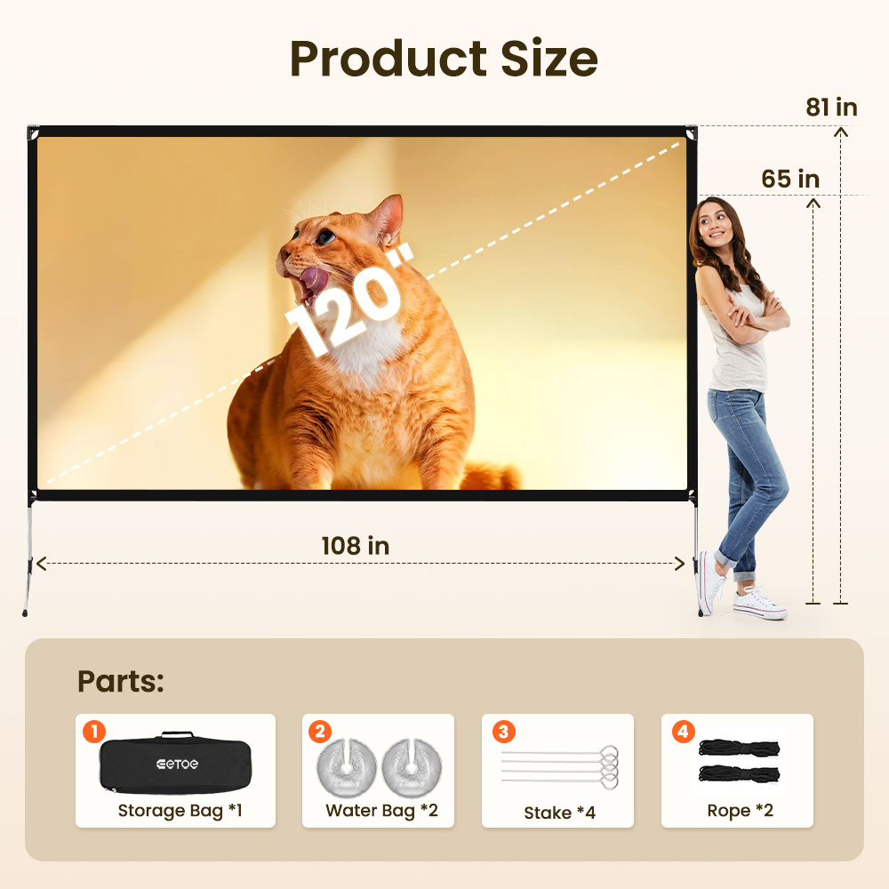 ETOE 120 inch 16:9 Outdoor Projection Screen