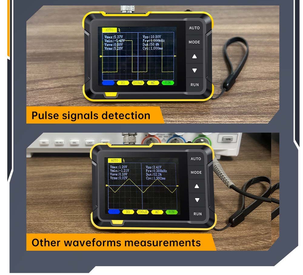 FNIRSI DSO152 Mini Handheld Digital Oscilloscope with P6100 High Voltage Probe, 2.5MSa/s Sampling Rate, 200KHz Bandwidth