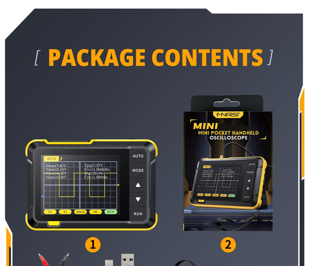 FNIRSI DSO152 Mini Handheld Digital Oscilloscope with P6100 High Voltage Probe, 2.5MSa/s Sampling Rate, 200KHz Bandwidth