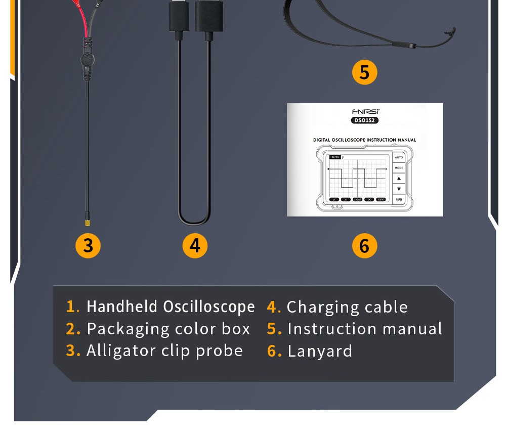 FNIRSI DSO152 Mini Handheld Digital Oscilloscope with P6100 High Voltage Probe, 2.5MSa/s Sampling Rate, 200KHz Bandwidth