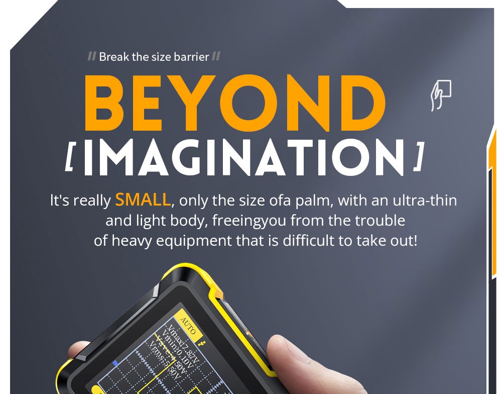 FNIRSI DSO152 Mini Handheld Digital Oscilloscope with P6100 High Voltage Probe, 2.5MSa/s Sampling Rate, 200KHz Bandwidth