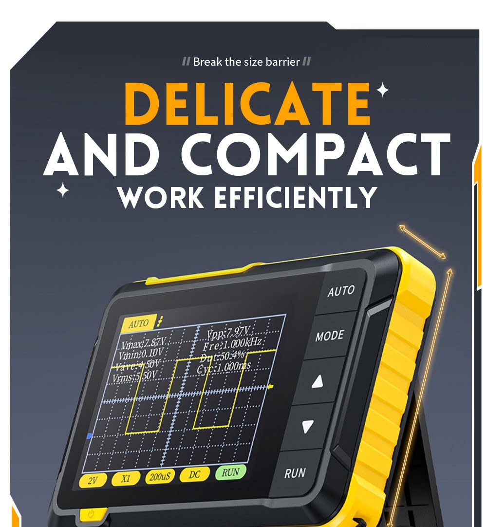 FNIRSI DSO152 Mini Handheld Digital Oscilloscope with P6100 High Voltage Probe, 2.5MSa/s Sampling Rate, 200KHz Bandwidth