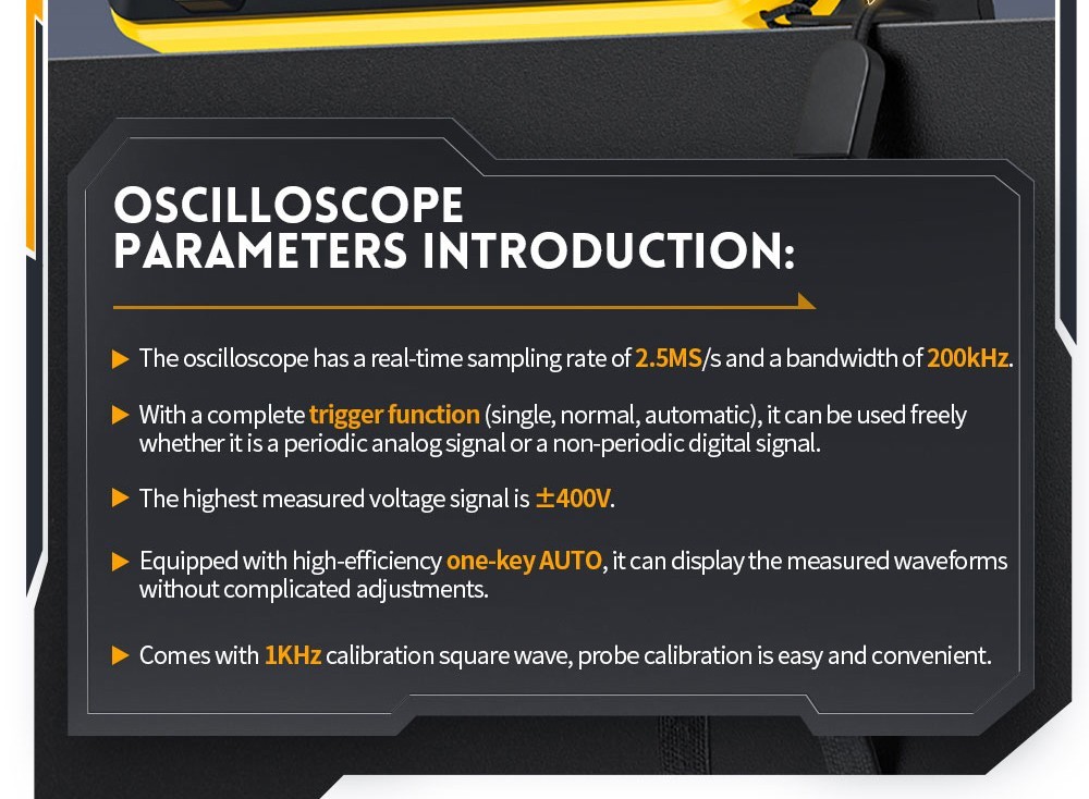 FNIRSI DSO152 Mini Handheld Digital Oscilloscope with P6100 High Voltage Probe, 2.5MSa/s Sampling Rate, 200KHz Bandwidth