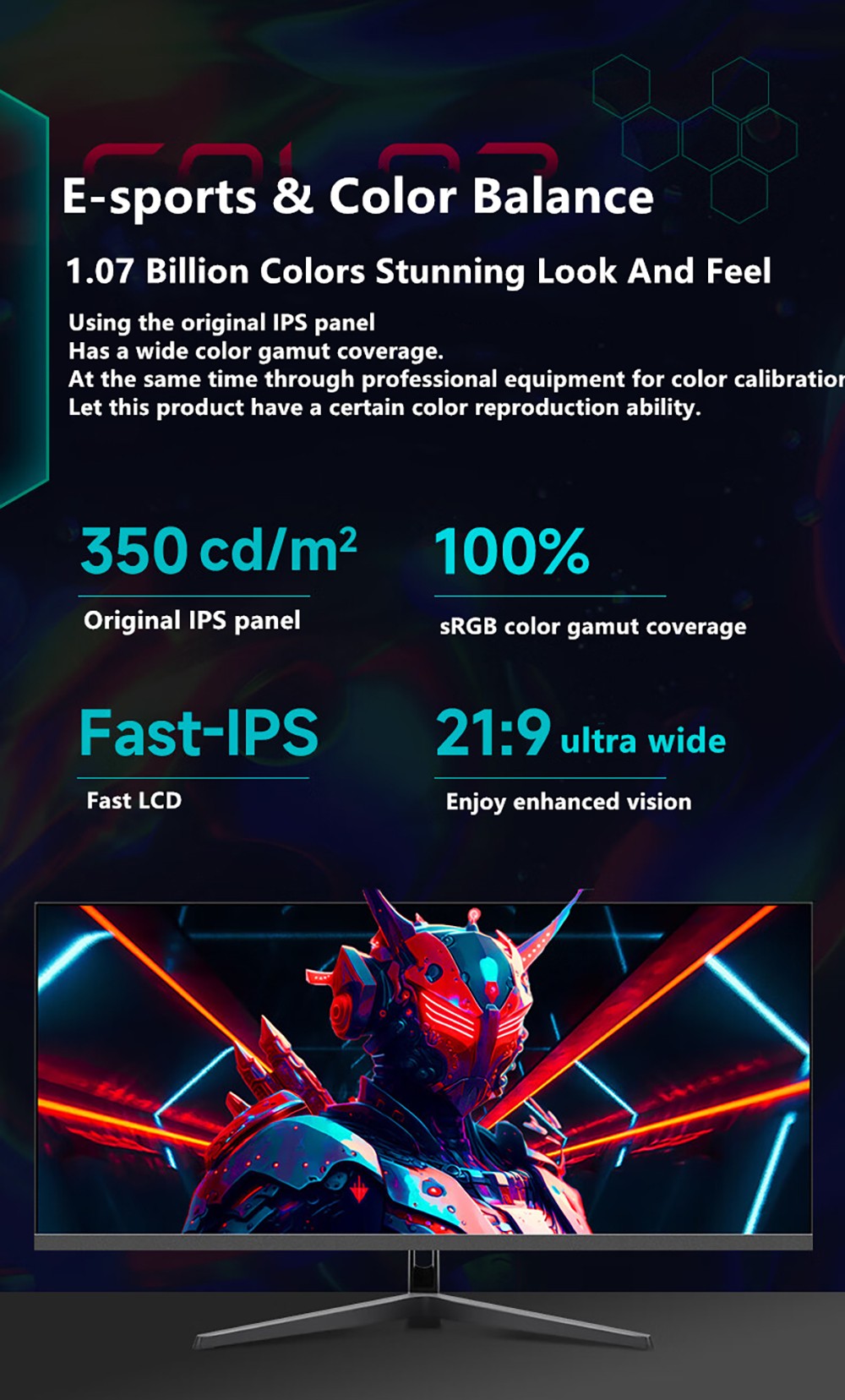 FYHXele FY29Q2H 29-inch Monitor, 2560*1080 WFHD 21:9 IPS Screen, 200Hz Refresh Rate, 1ms Response Time, 100% sRGB, 1000:1 Contrast, FreeSync & G-Sync Compatible, HDR, Game Plus, 2*DP1.4 2*HDMI 2.1 1*Audio, Dual Speakers, Tilt Adjustment & VESA Mount