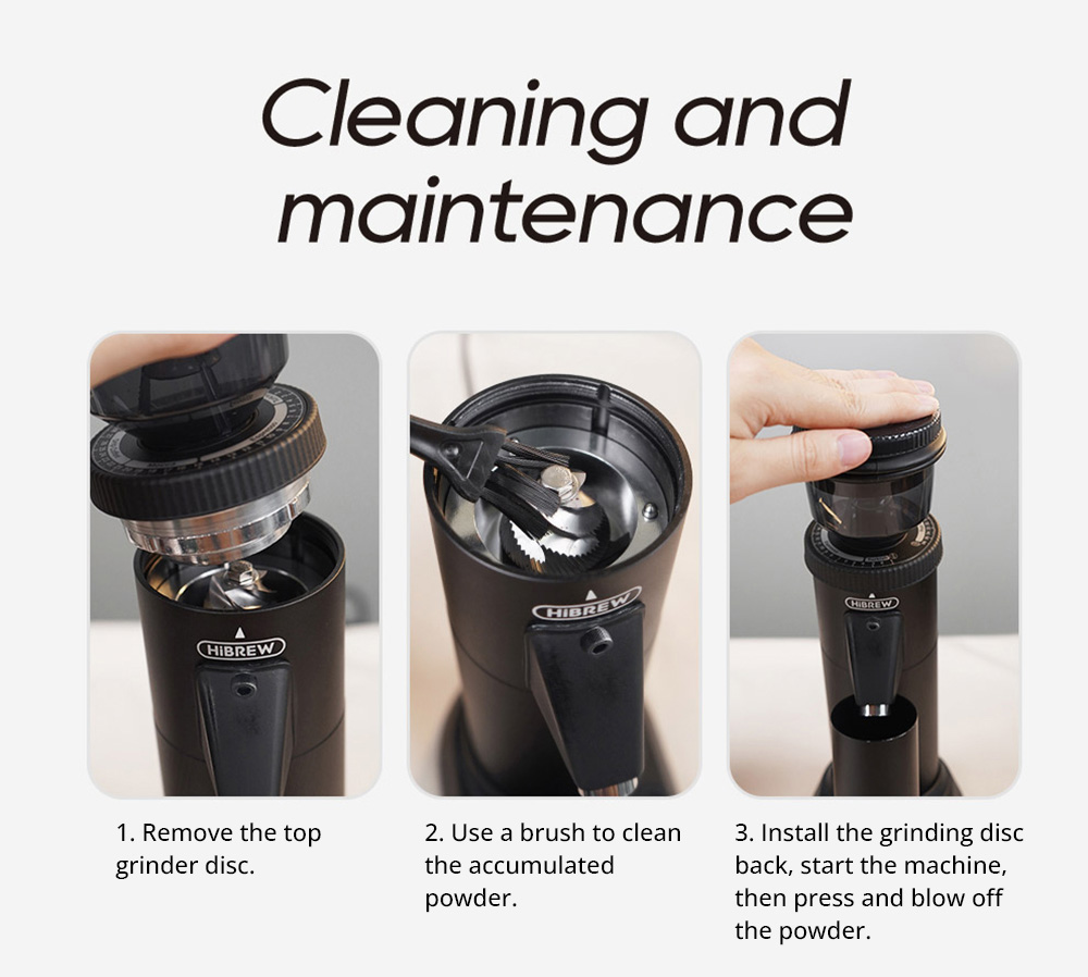 HiBREW G5 Electric Coffee Grinder, 48mm Conical Burr, 36 Gears Grinding Adjustable, for Espresso/Turkish/Pour Over/Mocca/Drip Coffee