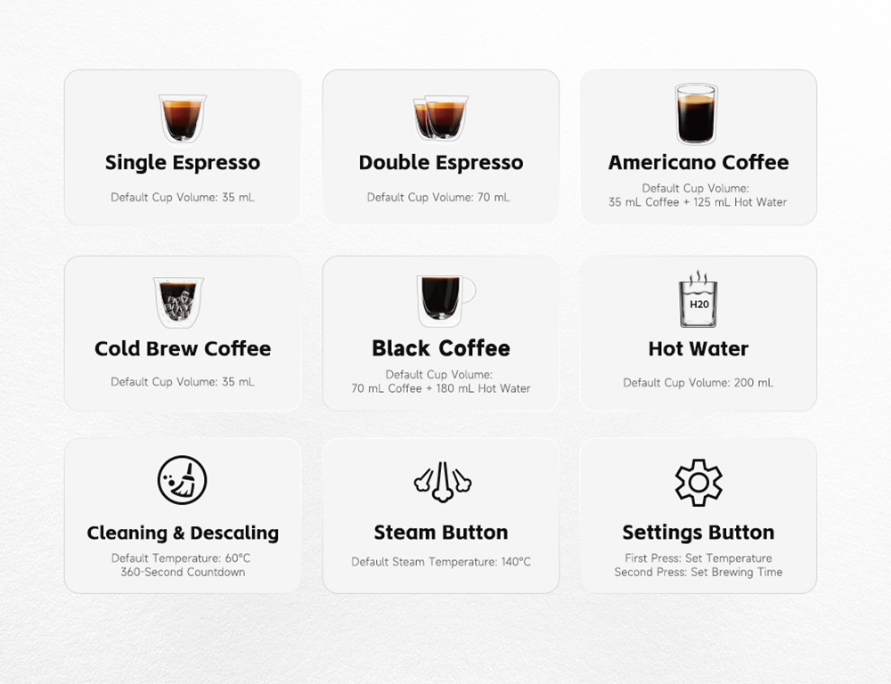 HiBREW H13 Semi-automatic Coffee Machine, Touchscreen, 20 Bar Pressure, Multi-function Brewing Modes, Adjustable Drip Tray - Silver