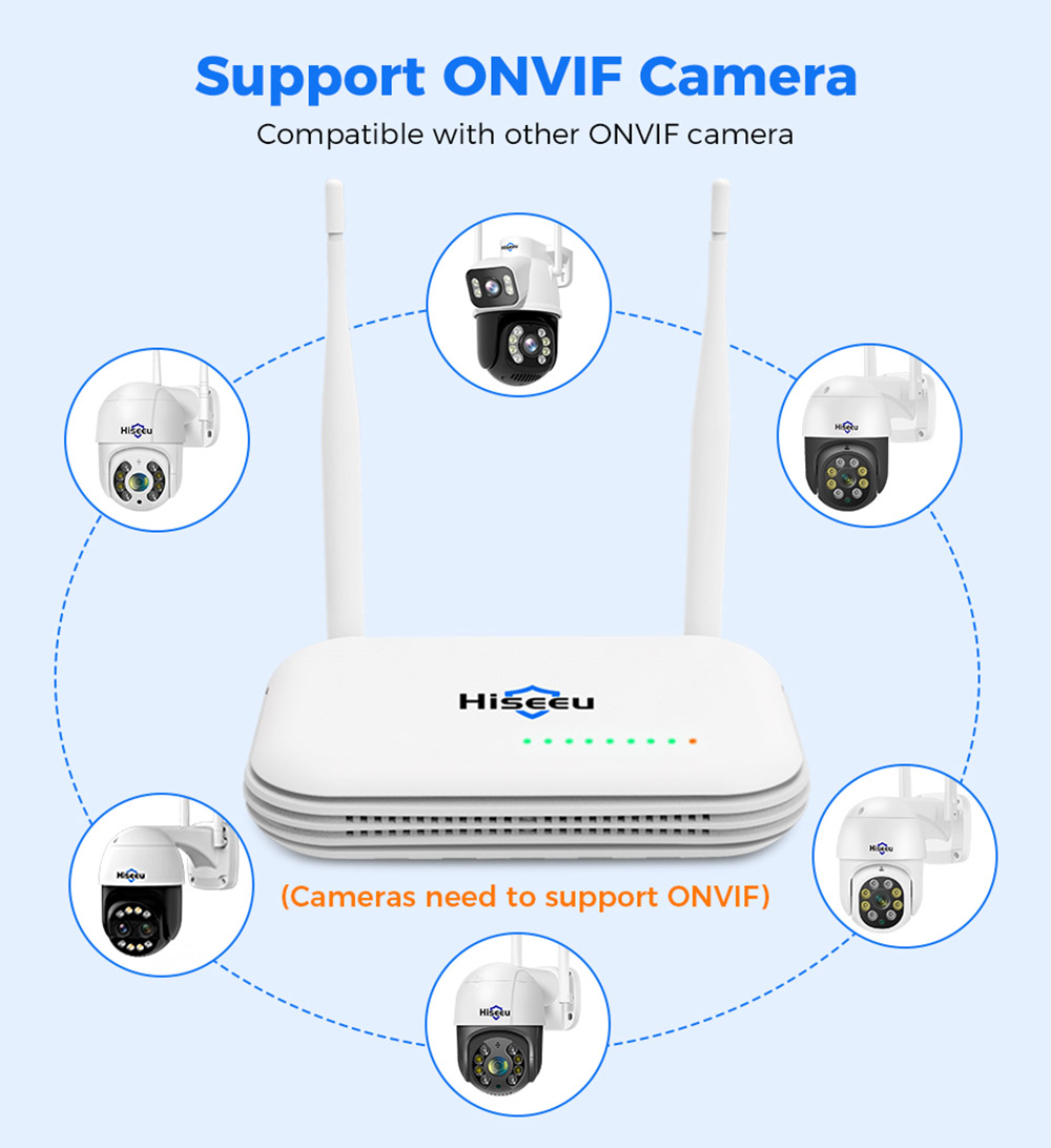 Hiseeu WS318B 6MP Outdoor WiFi Camera, Dual Lens, Double Screen, 2-way Audio, Color Night Vision, Auto Tracking, AI Human Detection, IP66 Weatherproof, 2.4GHz WiFi - Black