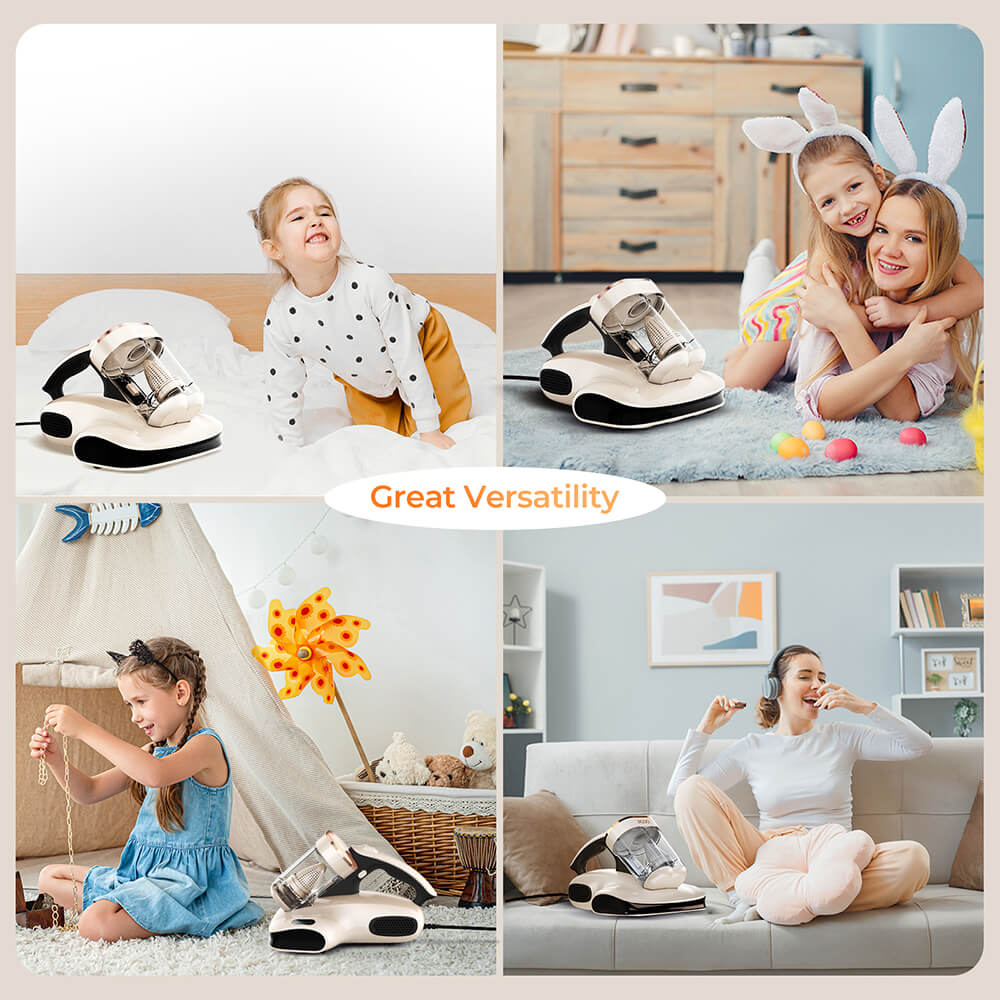JIGOO S100 Smart Dual-Cup Mattress Vacuum Cleaner with 350W Power and 12KPa Suction