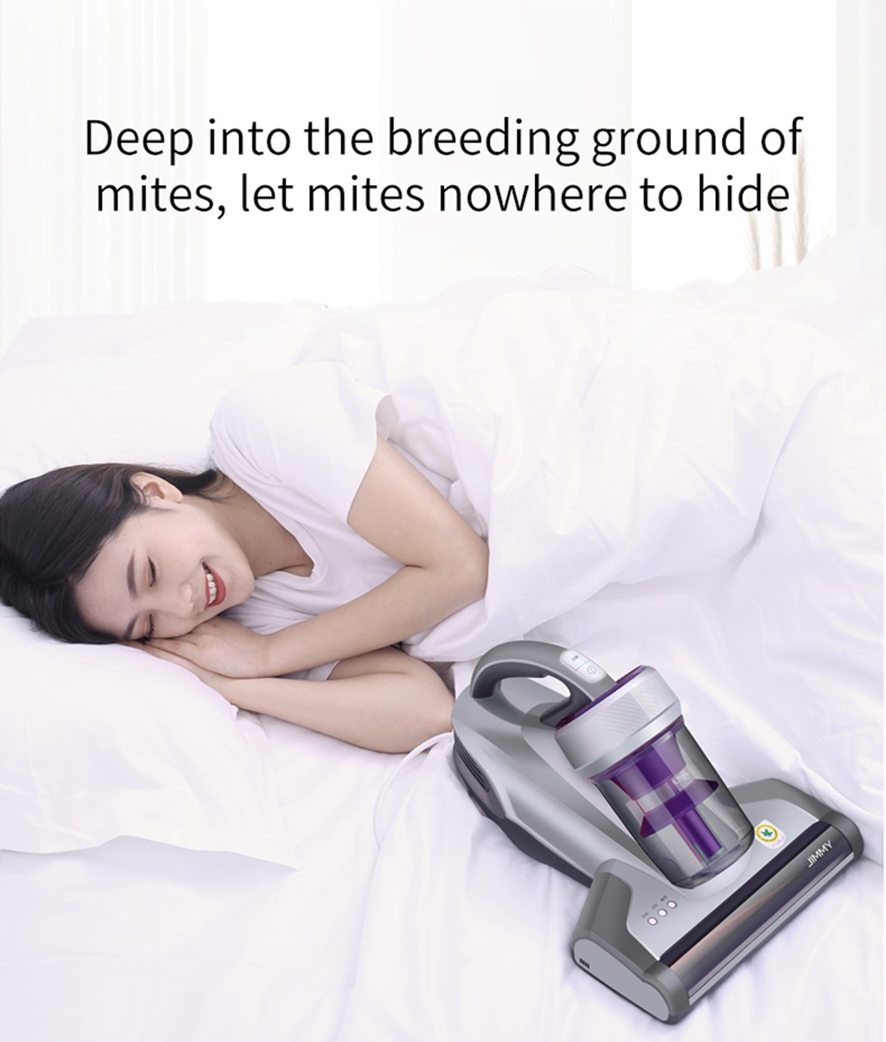 JIMMY JV35 Anti-mite Vacuum Cleaner Kill 99.9% Mites 99.99% Bacteria, 14KPa Suction, UV+Tap+Vacuum, Antistatic Brush