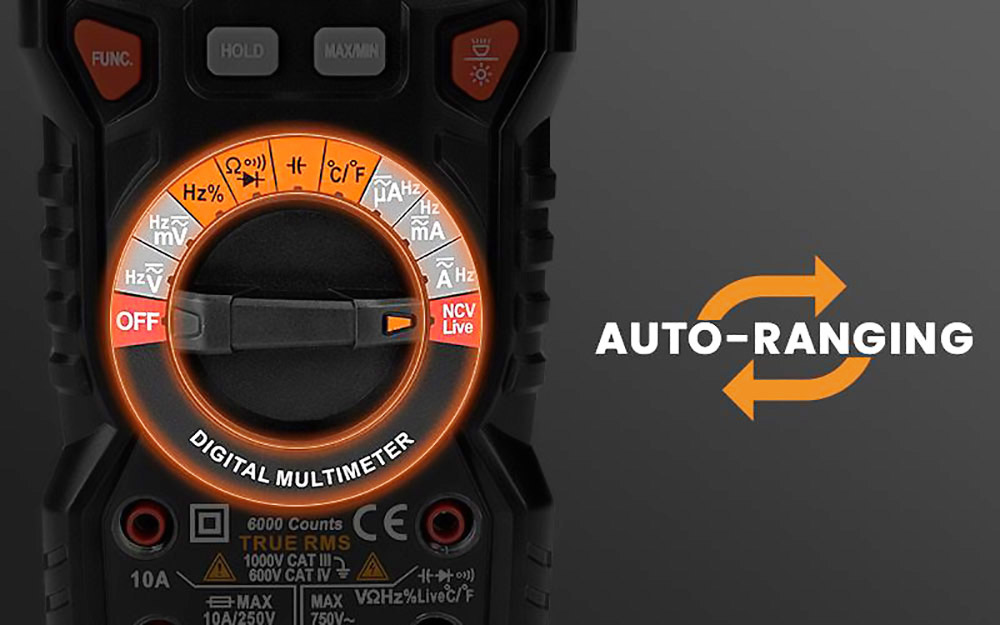 Refurbished KAIWEETS Digital Multimeter TRMS, 6000 Counts, Voltmeter, Auto-Ranging, Accurately Measures Voltage, Current, Amp, Resistance
