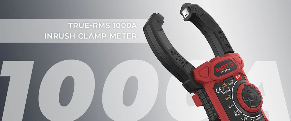 KAIWEETS HT208D INRUSH Clamp Meter, NCV sensor, GFCI electrical outlets tester, Null Wire and Live Wire Testing